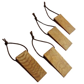 ドアストッパー ミニ ライトブラウン ③ ドア止め  木製  4こセット くさび ウッドロック 天然杢楢無垢材