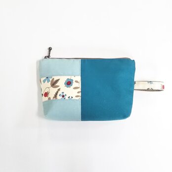 ポーチ　リバティツイルMirabelle  帆布パッチ