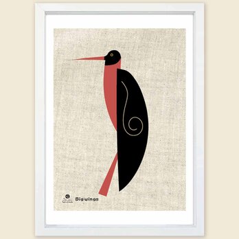 大きな翼　鳥　送料無料 　イイネたのしいポスター　イラスト　ポスター　アートポスター　アート/sei検索新着順　4013