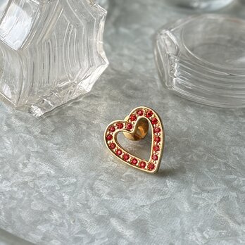 SCA74-【 AVON 】エイボン・ヴィンテージブローチ "Sparkling Heart Pin" Red
