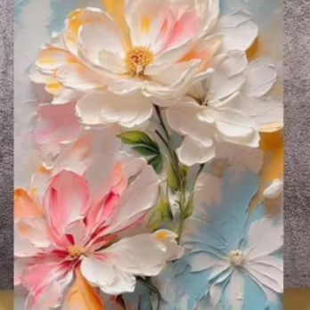 【60×40cm】テクスチャーアート キャンバスアート 花 おしゃれ インテリアのコピー