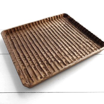 小ぶりの我谷盆　栗渋染め