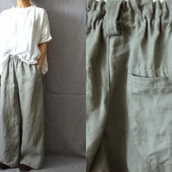 【ｋ様専用ページ】オフベージュ/ストレッチコットン　シンプルワイドパンツ