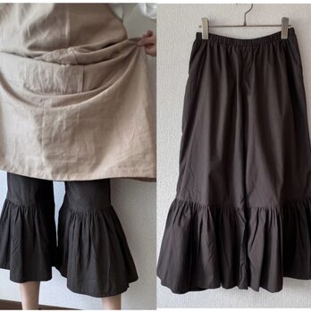 コットンブロード生地フリルペチパンツ(色選択)