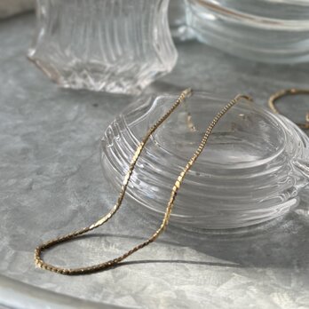 NM62-【 MONET 】モネ・ヴィンテージネックレス PATENT Gold Tone Flat Chain