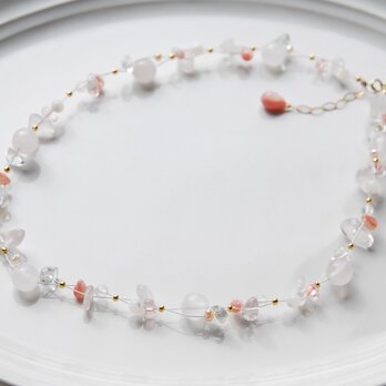 2026春色のナイロンコートワイヤーネックレス　桜１４kgf