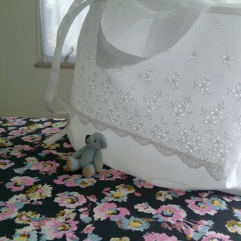 刺繍lace×CottonVoile  LightWeightBag