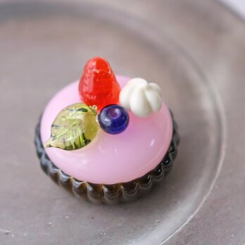 ガラスのミニチュアベリータルト★ガラスのミニチュア洋菓子店★