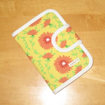 診察券・お薬手帳入れ★花柄（イエロー）