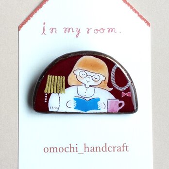 ブローチ in my room　ステンドグラスブローチ