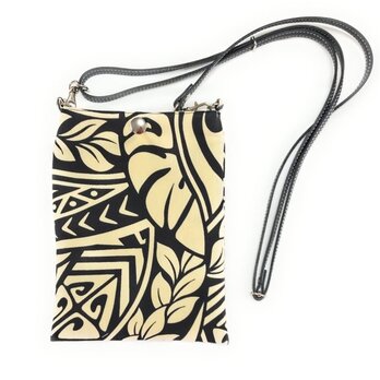 ハワイアン スマホ・ポーチ ショルダーストラップ付 カヒコ柄 クリーム [hpb3-260s20]