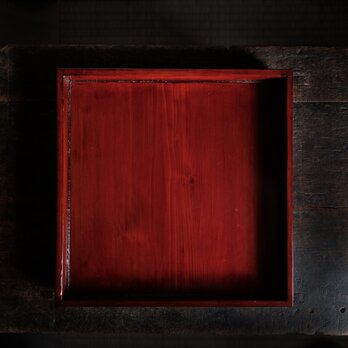 深く美しい色味◆伊勢漆器　胡桃足膳　角盆　古物　古民家　骨董・antiques　明治〜昭和初期　i8