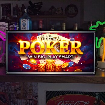 【オーダー無料】ポーカー カードゲーム トランプ ラスベガス レトロ 店舗 自宅 照明 ランプ 看板 置物 雑貨 ライトBOX