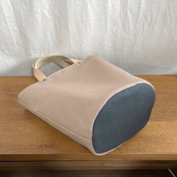 バケツ型トートバッグ✴︎現品のみ✴︎ピンクベージュ✴︎本革持ち手