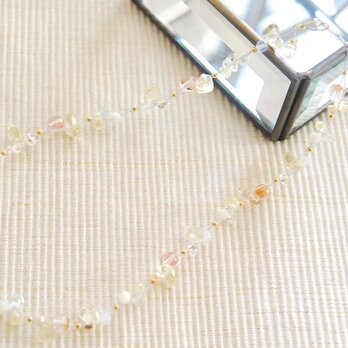 202６春色のナイロンコートワイヤーネックレス　ミモザ１４kgf