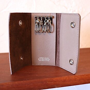 BIABAGGIO トープ 4連レザーキーケース 　k2202