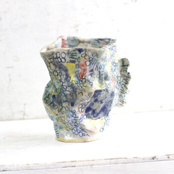 花瓶 「魚になる夢」手びねり陶芸 mmmmadepottery