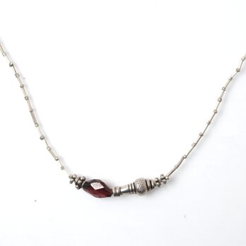 -Garnet・India silver- silver choker