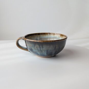 窯変ブルーのスープカップ　【手仕事　民藝　和　陶器】