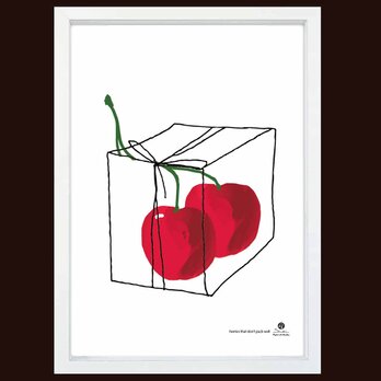 詰めにくいボックス　フルーツ　送料無料 　イイネたのしいポスター　イラスト　アートポスター　アート/sei検索新着順　4021