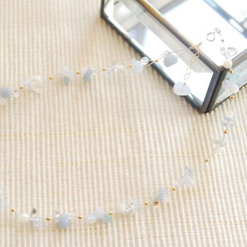 202６春色のナイロンコートワイヤーネックレス　ネモフィラ１４kgf