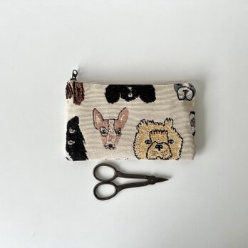 犬のぺたんこポーチ