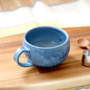 [outlet] 紺碧色の釉薬 丸いマグカップ