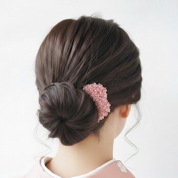 【おだんこやシニヨンに】  ヘアコーム 桜と木もれ日 / フォーマル 入学式 留袖 着物 和装 和装用髪飾り 春 桜色