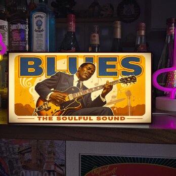 【オーダー無料】ブルース ギター レコード レコード ライブ ミュージック 店舗 自宅 照明 看板 置物 雑貨 ライトBOX