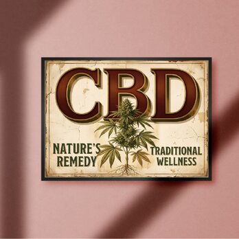 CBD カンナビジオール ヴィンテージアートプリント レトロ ビンテージ ガレージ 雑貨 A4アートポスター