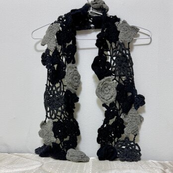 お花のニットストール