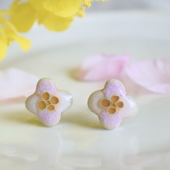 七宝焼｜小さなお花のピアス