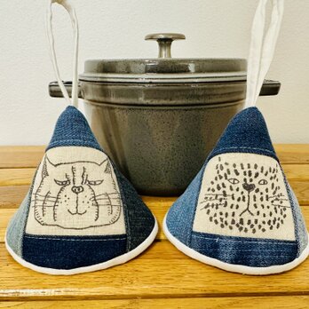 三角鍋つかみstaub　ストウブ　ホーロー　鍋つかみ　ミトン