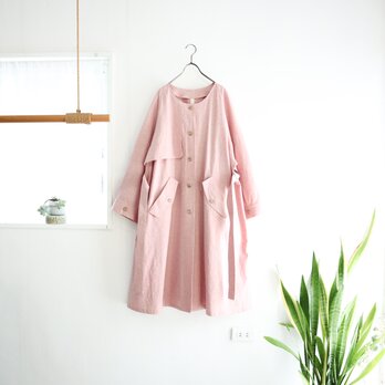 back gather sleeve trench coat (pale pink)