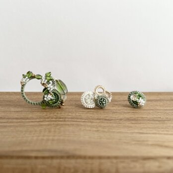 ｲﾔｰｱｸｾｻﾘｰ／garden ーｶﾞｰﾃﾞﾝー ／ ｲﾔｰｶﾌSUS316L／ｸﾞﾘｰﾝ緑系e005A