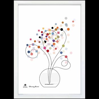 舞う花たち　花　送料無料 　イイネたのしいポスター　イラスト　ポスター　アートポスター　アート/sei検索新着順　4026