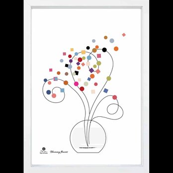 舞う花たち　花　送料無料 　イイネたのしいポスター　イラスト　ポスター　アートポスター　アート/sei検索新着順　4026