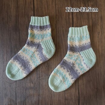 手編みの靴下［洗濯機ok］