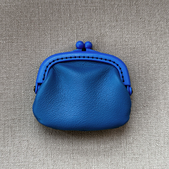 本革ミニがま口【ブルー】