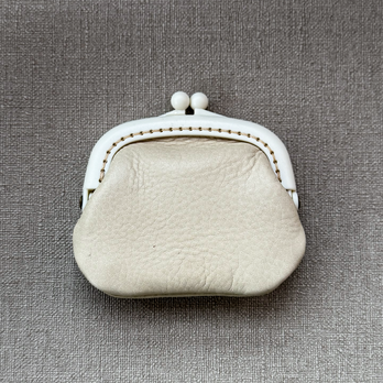 本革ミニがま口【グレージュ】