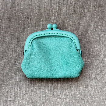 豚革ミニがま口【ミント】