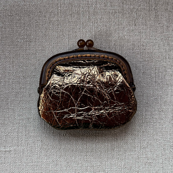 本革ミニがま口【ローズゴールド】