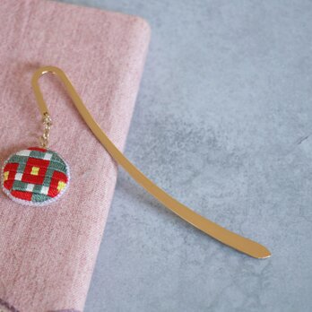 絽ざし しおり 椿文様 国産絹糸 和柄 和モダン ブックマーカー 軽量 ギフト