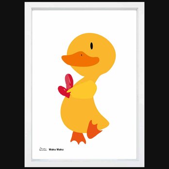 ワクワク　アヒル　送料無料 　イイネたのしいポスター　イラスト　ポスター　アートポスター　アート/sei検索新着順　3272