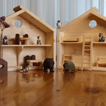 飾って閉じられるドールハウス｜天然木ナチュラル仕上げ・家具付きセット 新作です！