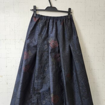 　 大島紬リメイク　タックスカート