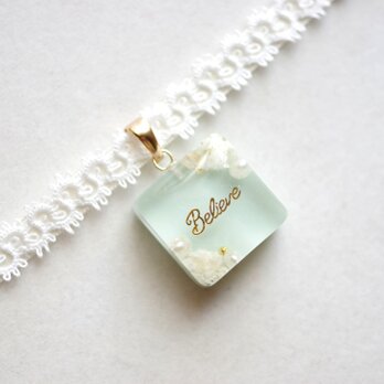 【受注製作】レジンアート　スクエアモチーフとタティングレースとサテンリボンのチョーカー〈牧神の午後〉