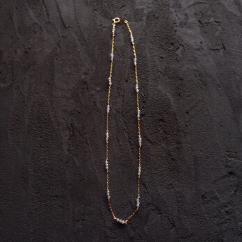 【K14gf】Coated Labradorite Station Necklace／ラブラドライト ステーションネックレス