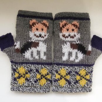 ハーフミトン（ワイヤーフォックステリアさんとアーガイル）