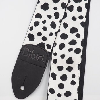 ダルメシアン柄　帆布ギターストラップ